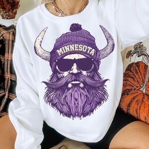Minnesota Football Sweatshirt | Vikings Fan Graphic | Crew Neck